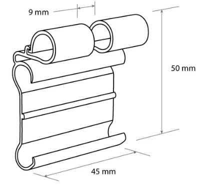 ESL Price label holder for Product hook with double bar - type AB