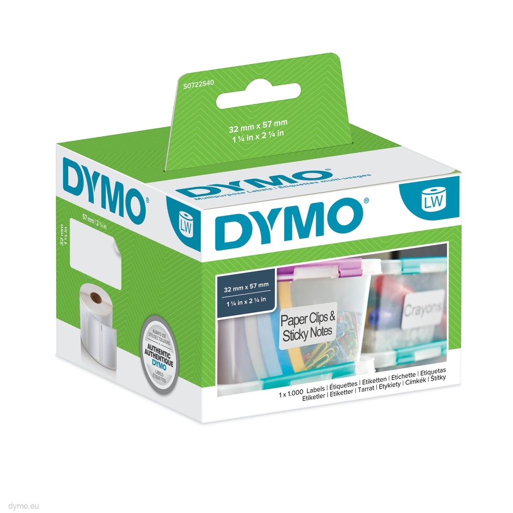 Etiquettes DYMO originales 11354: Caisse de 6 rouleaux