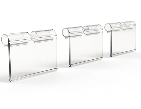 Porte étiquette papier crochet 26x50mm transparent