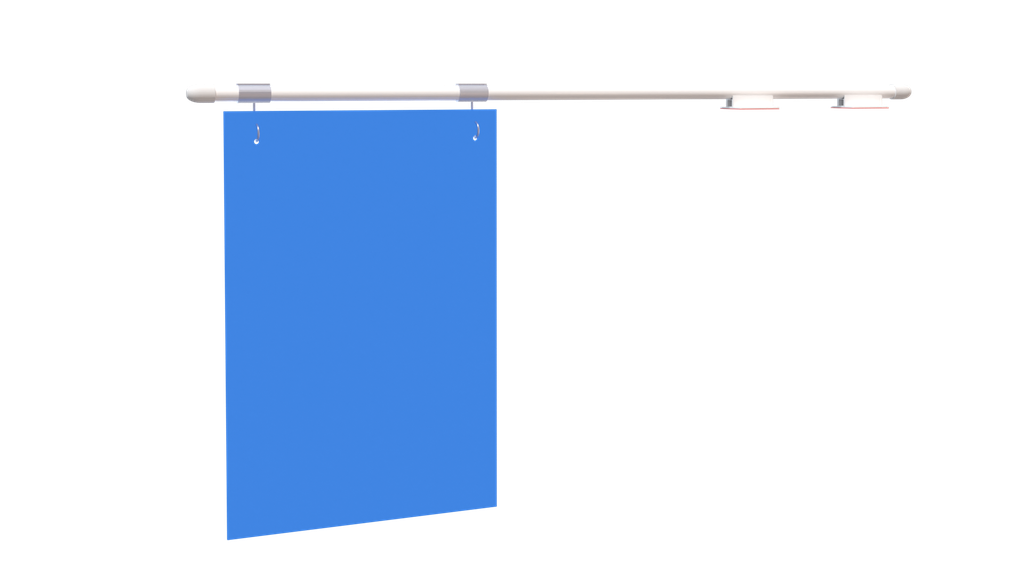 Adhesive bracket + 2  hooks f. banner suspension - L. 450 mm