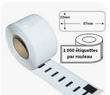 [11354 COMPAT. AMOV. DYMO] Etiq. compatibles amovibles DYMO 12 roul (11354)