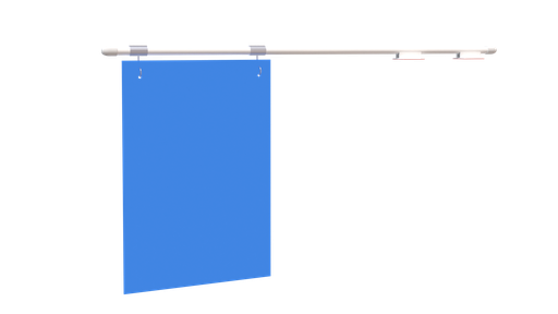 [30-11-12-450] Potence adhésive + tige PVC blanc & 2 crochets - L. 450mm